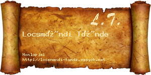 Locsmándi Tünde névjegykártya